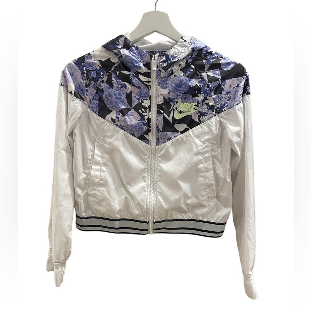 Nike Girls Nylon Floral Hooded Jacket
